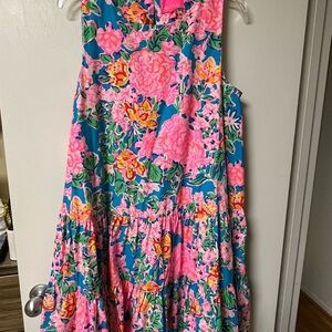 Lilly Pulitzer Vibrant Pink and Blue Floral Dress